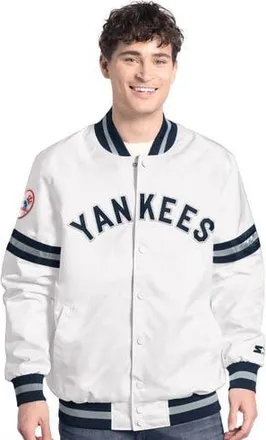 Starter Mens Starter White New York Yankees Cooperstown Scout Full-Snap Varsity Jacket at Nordstrom, Size Xxx-Large