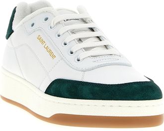 Saint Laurent Mens Bicolor Calfskin Low Top Sneakers