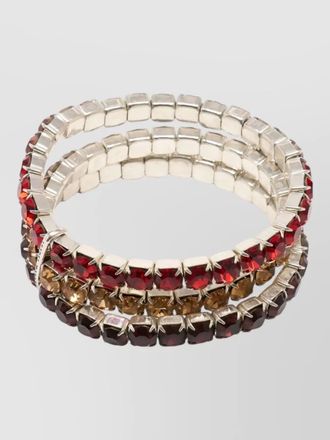 Isabel Marant metal bracelet set stacked square stones