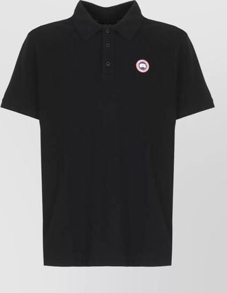 Canada Goose cotton polo shirt straight cut short sleeves