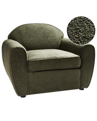 Beliani Sill&oacute;n Boucl&eacute; Verde oscuro