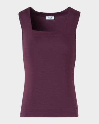 Akris Square-Neck Stretch Jersey Top