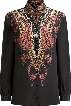 Etro Camicia in seta con stampa paisley - Nero