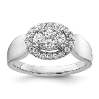 Diamond2Deal 14k White Gold Lab Grown Diamond Engagement Ring 1/2Ct Clarity- VS Color- G-H