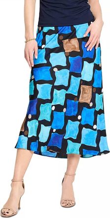 Nic+Zoe Sea Glass Skirt In Blue Multi