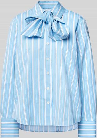 Seidensticker Seidensticker Regular Fit Schluppenbluse mit Hemdblusenkragen in Hellblau, Größe 46