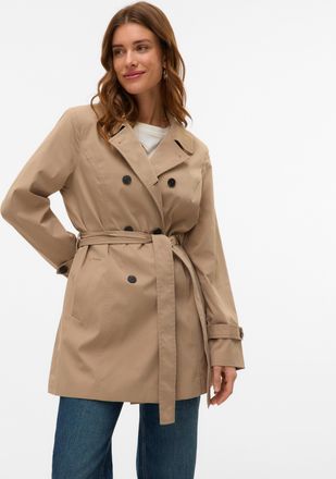 Vero Moda Trenchcoat VERO MODA VMCHELSEA OLIVIA TRENCHCOAT NOOS, Damen, Gr. XL, silber (silber mink), Twill, Obermaterial: 100% Polyester, unifarben, regular fi