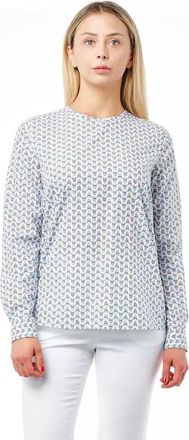 Bagutta Womens Printed Cotton Shirt Long Sleeve Blouse - White - Size X-Large