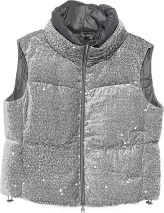 Luisa Cerano Bodywarmer met pailletten - Grijs