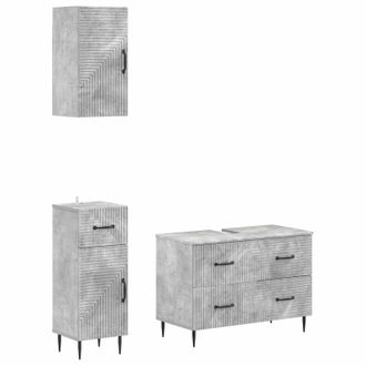 vidaXL Juego De Armarios De Ba&ntilde;o De 3 Piezas Haarlem Gris Hormig&oacute;n Vidaxl