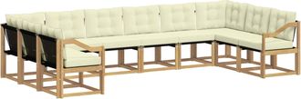 vidaXL Conjunto De Sof&aacute;s De Exterior 10 Uds. Blanco Y Crema Vidaxl