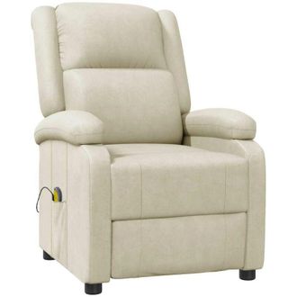 vidaXL vidaXL Poltrona Massaggiante Bianco Crema in Similpelle