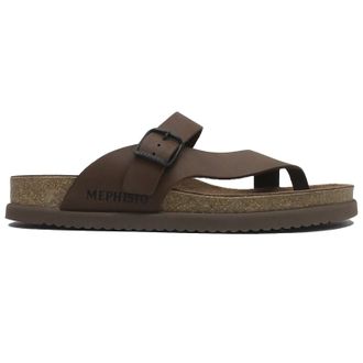 Mephisto Mephisto Niels Nubuck Mens Toe Post Sandals - Dark Brown - Size:UK 10.5