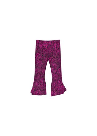 Mary Katrantzou Pink & black paisley print Clockwork kickflare trousers Size XS