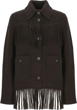 Guest In Residence Western Fringe Jacket - Dames - Zomerjassen - Bruin - S - Wol - Jassen