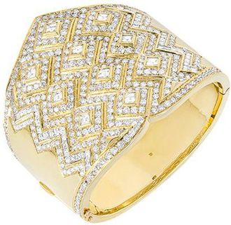 Bespoke 18ct yellow gold & diamond cuff bracelet 15.00ct TDW