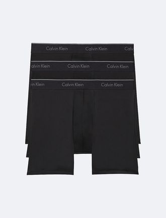 Calvin Klein Mens Micro Stretch 3-Pack Boxer Brief - Black - XL