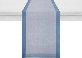 KASANOVA Runner 40x120 cm Chambray blu bordato