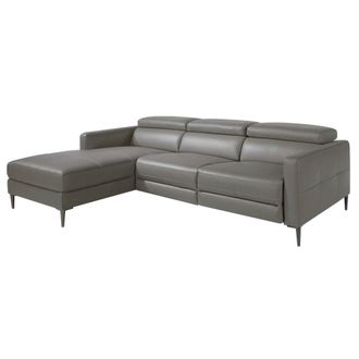 Angel Cerd&aacute; Sof&aacute; chaise longue relax izquierda piel gris oscuro