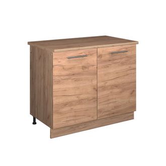 Vicco Mueble Bajo Para Fregadero Fame-line, Roble Dorado/roble Dorado, 100 Cm, Et Roble, Vicco