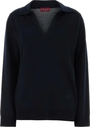 Gucci Navy Blue Polo Sweater