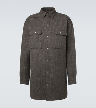 Rick Owens Oversized wool and linen-blend overshirt