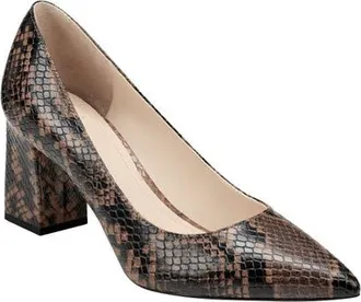 Marc Fisher Zala Block Heel Pump in Dark Brown at Nordstrom, Size 6.5