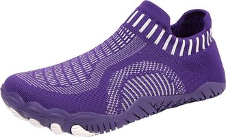 Generic Mens Water Shoes Fly Woven Slip On Shoes Non-Slip Quick Dry Barefoot Beach Swim Shoe, Breathable Mesh Lining Wide Fit Aqua Shoe with Air Cushion Comfo