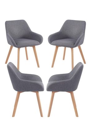 Regalos Miguel Packs Sillas Comedor - Pack 4 Sillas Venly Tela - Gris Oscuro