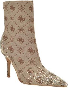 Guess Gomoray Rhinestone Bootie in Medium Brown at Nordstrom Rack, Size 9.5