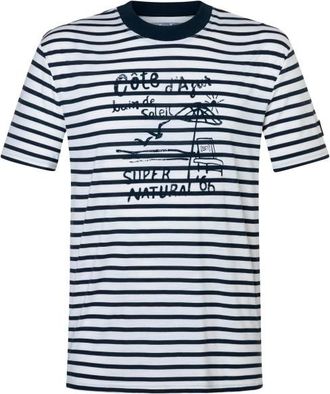 super.natural Stripe Cote DAzur Bio Jersey Tee Merinoshirt f&uuml;r Herren | grau