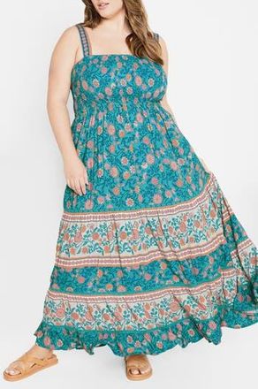 City Chic Belle Maxi Sundress in Turquoise at Nordstrom Rack, Size Xl/22W
