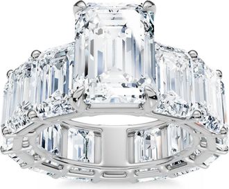 Pompeii3 Certified 15.50Ct Emerald Cut Diamond Engagement Ring 14k Gold Lab Grown