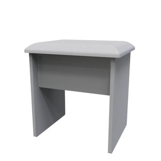 Welcome Furniture Paris Ready Assembled Dressing Table Stool - Uniform Gloss & Dusk Grey - Welcome Furniture | TJ Hughes
