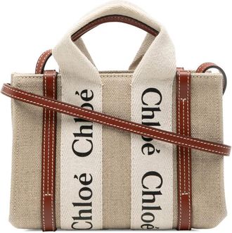 Chlo&eacute; Pre-owned Chloe Mini Canvas Woody Satchel Ladies 04.23.101.65
