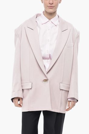 The Attico Blazer Oversized in Misto Lana con Spalline Imbottite The Attico