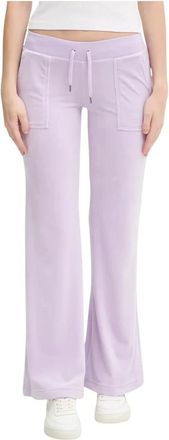 Juicy Couture Broeken, Dames, Paars, M, Polyester, Layla Pocket LR Trainingsbroeken