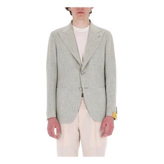 Tagliatore Blazers, male, Green, Size: 2XL Giacca resca Pino Lerario in lana-lino-cotone tessuto C. Barberis Canonico