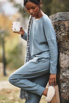 Eberjey Softest Sweats Boat-Neck Pullover Top