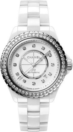 Chanel J12 Horloge met Diamanten Lunette - Dames - Horloges - Wit - ONE Size - Accessoires