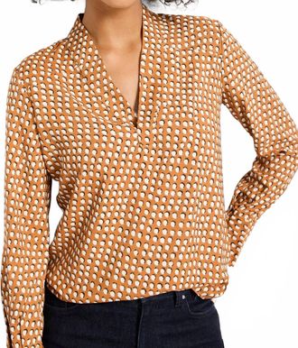 Nic+Zoe Shadow Dot Top In Neutral Multi