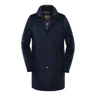 Moorer Blauwe Enkellange Wollen Jas - Heren - Mantel - Blauw - M - Wol - Jassen