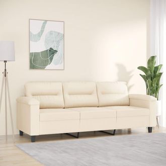 vidaXL Vidaxl - Sof&aacute; De 3 Plazas De Tela De Microfibra Beige 180 Cm