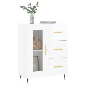Berkfield Home Sideboard High Gloss White 69.5x34x90 cm Engineered Wood