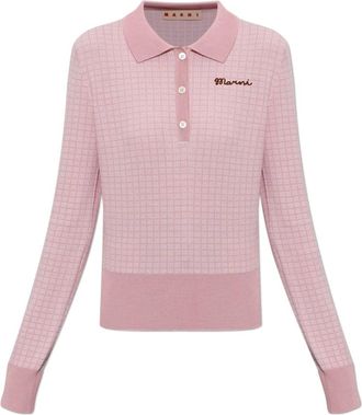 Marni Polo Shirts - Dames - V-hals truien - Roze - 2XS - Truien & Vesten
