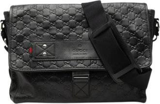 Gucci Pre-owned Vintage Crossbody Bag - Dames - Vintage Schoudertas - Zwart - ONE Size - Leer - Vintage