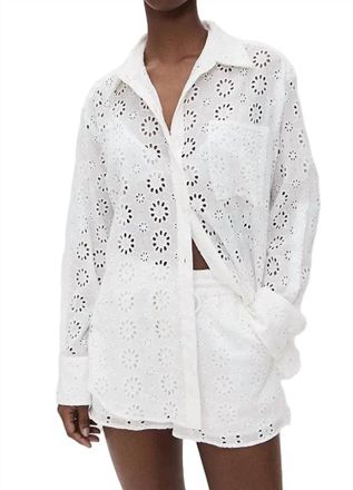 Le Superbe Eyelet Shine Over You Shirt In White
