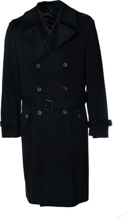 Lardini wool trench coat in black