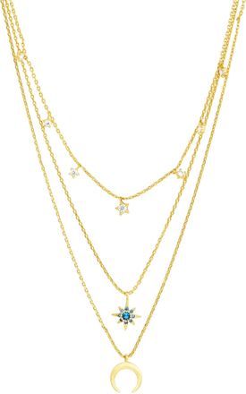 Savvy Cie Jewels GOLD PLATED OVER BRASS FASHION MULTI STRAND NECKLACE