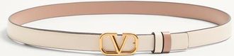 Valentino Garavani Cintura Reversibile VLogo Signature In Vitello Lucido 20 Mm Donna LIGHT IVORY/ROSE CANNELLE 065